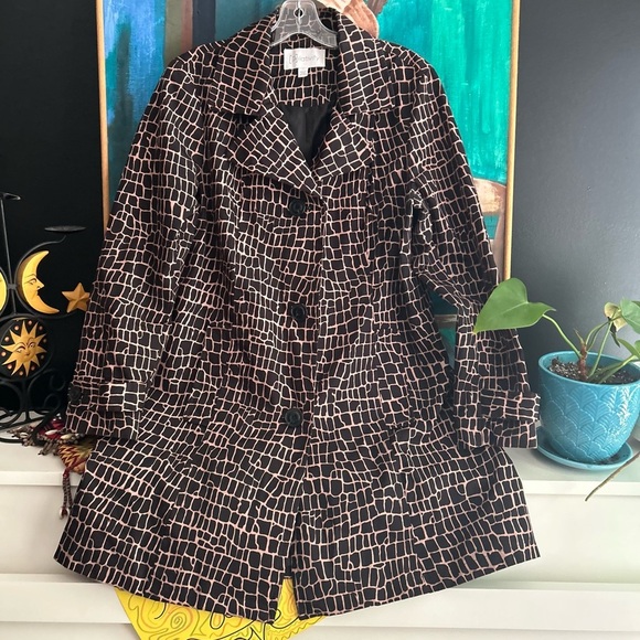 Y2K Relativity Black and Brown Trench Coat M - Picture 1 of 17